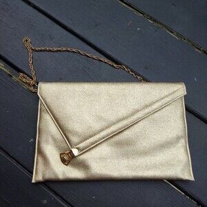 Vintage 70s Mardane USA Gold colour Purse Handbag with chain